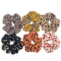 Hair Accessories Ties Scrunchies Christmas Headwear Set Chiffon Women Girls Strips Fashion Solid Leopard Floral Satin 6pcs/pack AExp