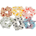 Hair Accessories Ties Scrunchies Christmas Headwear Set Chiffon Women Girls Strips Fashion Solid Leopard Floral Satin 6pcs/pack AExp