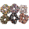 Hair Accessories Ties Scrunchies Christmas Headwear Set Chiffon Women Girls Strips Fashion Solid Leopard Floral Satin 6pcs/pack AExp