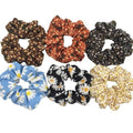 Hair Accessories Ties Scrunchies Christmas Headwear Set Chiffon Women Girls Strips Fashion Solid Leopard Floral Satin 6pcs/pack AExp