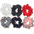 Hair Accessories Ties Scrunchies Christmas Headwear Set Chiffon Women Girls Strips Fashion Solid Leopard Floral Satin 6pcs/pack AExp