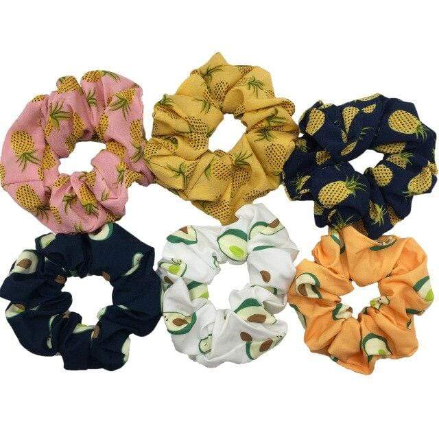 Hair Accessories Ties Scrunchies Christmas Headwear Set Chiffon Women Girls Strips Fashion Solid Leopard Floral Satin 6pcs/pack AExp