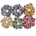 Hair Accessories Ties Scrunchies Christmas Headwear Set Chiffon Women Girls Strips Fashion Solid Leopard Floral Satin 6pcs/pack AExp
