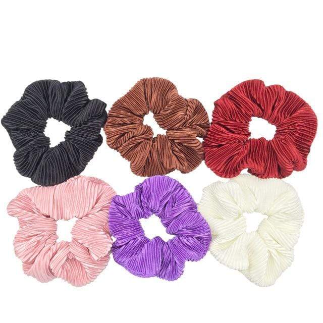 Hair Accessories Ties Scrunchies Christmas Headwear Set Chiffon Women Girls Strips Fashion Solid Leopard Floral Satin 6pcs/pack AExp