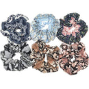 Hair Accessories Ties Scrunchies Christmas Headwear Set Chiffon Women Girls Strips Fashion Solid Leopard Floral Satin 6pcs/pack AExp