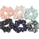 Hair Accessories Ties Scrunchies Christmas Headwear Set Chiffon Women Girls Strips Fashion Solid Leopard Floral Satin 6pcs/pack AExp