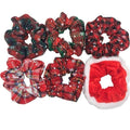 Hair Accessories Ties Scrunchies Christmas Headwear Set Chiffon Women Girls Strips Fashion Solid Leopard Floral Satin 6pcs/pack AExp