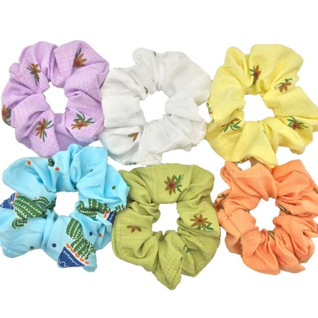 Hair Accessories Ties Scrunchies Christmas Headwear Set Chiffon Women Girls Strips Fashion Solid Leopard Floral Satin 6pcs/pack JadeMoghul Inc. 