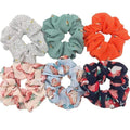 Hair Accessories Ties Scrunchies Christmas Headwear Set Chiffon Women Girls Strips Fashion Solid Leopard Floral Satin 6pcs/pack JadeMoghul Inc. 