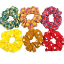 Hair Accessories Ties Scrunchies Christmas Headwear Set Chiffon Women Girls Strips Fashion Solid Leopard Floral Satin 6pcs/pack JadeMoghul Inc. 