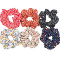 Hair Accessories Ties Scrunchies Christmas Headwear Set Chiffon Women Girls Strips Fashion Solid Leopard Floral Satin 6pcs/pack JadeMoghul Inc. 