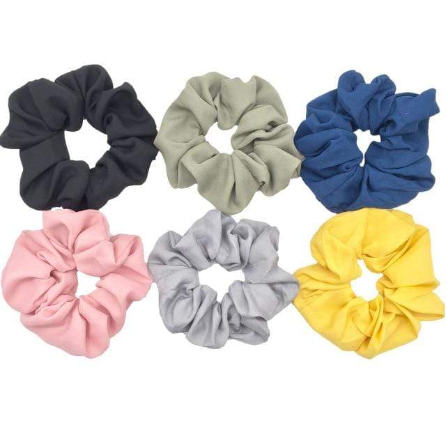 Hair Accessories Ties Scrunchies Christmas Headwear Set Chiffon Women Girls Strips Fashion Solid Leopard Floral Satin 6pcs/pack JadeMoghul Inc. 