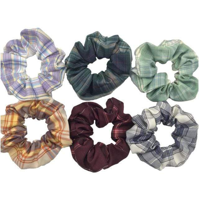 Hair Accessories Ties Scrunchies Christmas Headwear Set Chiffon Women Girls Strips Fashion Solid Leopard Floral Satin 6pcs/pack JadeMoghul Inc. 