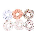 Hair Accessories Ties Scrunchies Christmas Headwear Set Chiffon Women Girls Strips Fashion Solid Leopard Floral Satin 6pcs/pack JadeMoghul Inc. 