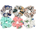 Hair Accessories Ties Scrunchies Christmas Headwear Set Chiffon Women Girls Strips Fashion Solid Leopard Floral Satin 6pcs/pack JadeMoghul Inc. 