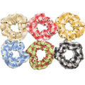 Hair Accessories Ties Scrunchies Christmas Headwear Set Chiffon Women Girls Strips Fashion Solid Leopard Floral Satin 6pcs/pack JadeMoghul Inc. 