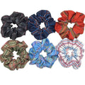 Hair Accessories Ties Scrunchies Christmas Headwear Set Chiffon Women Girls Strips Fashion Solid Leopard Floral Satin 6pcs/pack JadeMoghul Inc. 