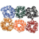 Hair Accessories Ties Scrunchies Christmas Headwear Set Chiffon Women Girls Strips Fashion Solid Leopard Floral Satin 6pcs/pack JadeMoghul Inc. 
