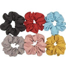 Hair Accessories Ties Scrunchies Christmas Headwear Set Chiffon Women Girls Strips Fashion Solid Leopard Floral Satin 6pcs/pack JadeMoghul Inc. 