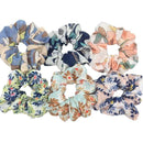 Hair Accessories Ties Scrunchies Christmas Headwear Set Chiffon Women Girls Strips Fashion Solid Leopard Floral Satin 6pcs/pack JadeMoghul Inc. 