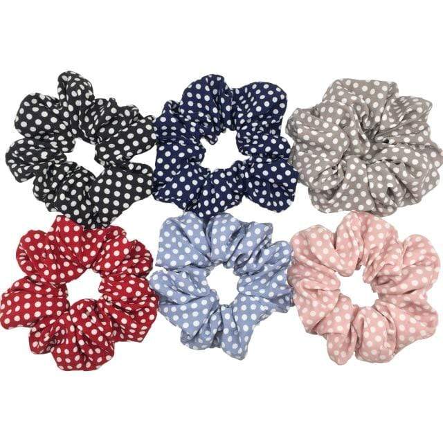 Hair Accessories Ties Scrunchies Christmas Headwear Set Chiffon Women Girls Strips Fashion Solid Leopard Floral Satin 6pcs/pack JadeMoghul Inc. 