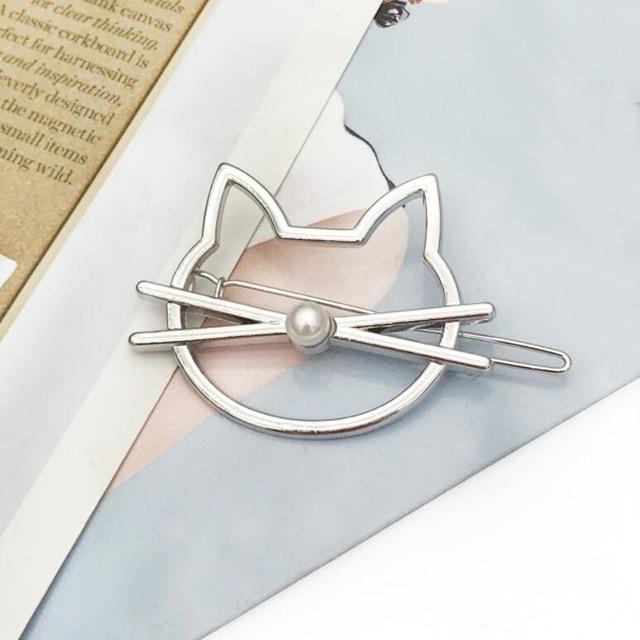 Hair Clip For Women Scissors Diamond Round Moon Leaf Unicorn Heart Simple Golden Silver Girl Fashion Gift Charm AExp