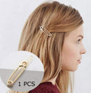 Hair Clip For Women Scissors Diamond Round Moon Leaf Unicorn Heart Simple Golden Silver Girl Fashion Gift Charm AExp