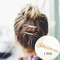 Hair Clip For Women Scissors Diamond Round Moon Leaf Unicorn Heart Simple Golden Silver Girl Fashion Gift Charm AExp