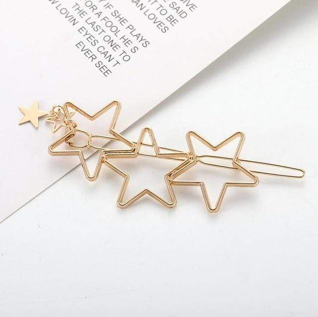 Hair Clip For Women Scissors Diamond Round Moon Leaf Unicorn Heart Simple Golden Silver Girl Fashion Gift Charm JadeMoghul Inc. 