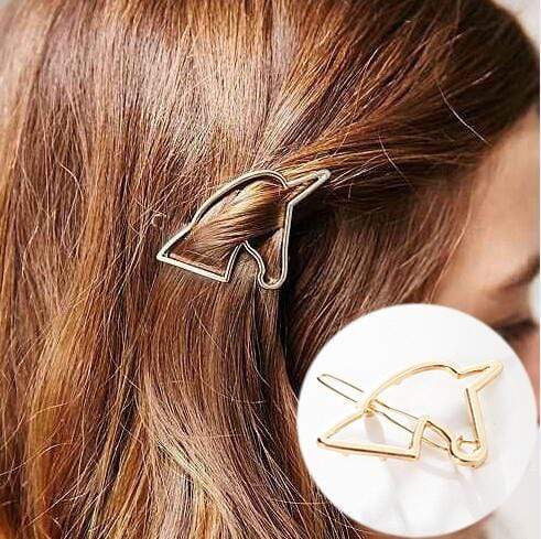 Hair Clip For Women Scissors Diamond Round Moon Leaf Unicorn Heart Simple Golden Silver Girl Fashion Gift Charm JadeMoghul Inc. 