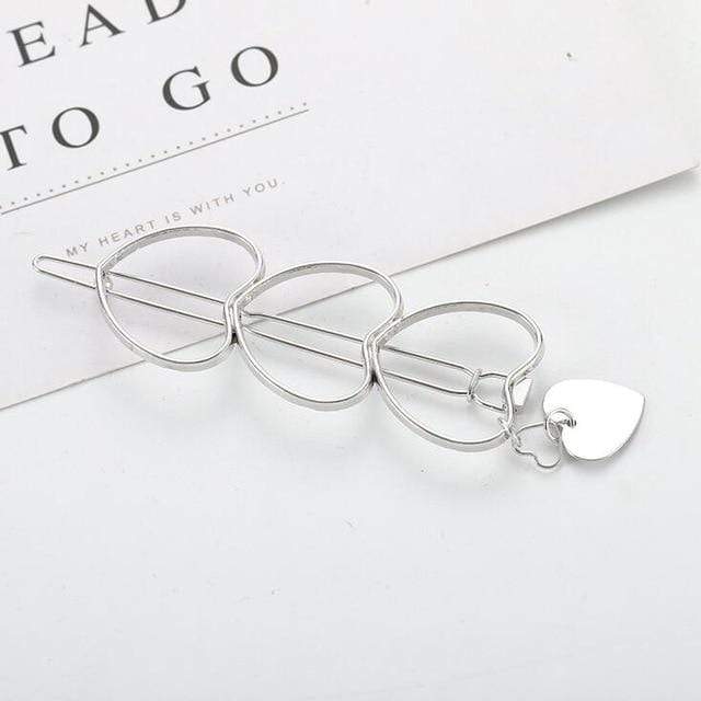 Hair Clip For Women Scissors Diamond Round Moon Leaf Unicorn Heart Simple Golden Silver Girl Fashion Gift Charm JadeMoghul Inc. 