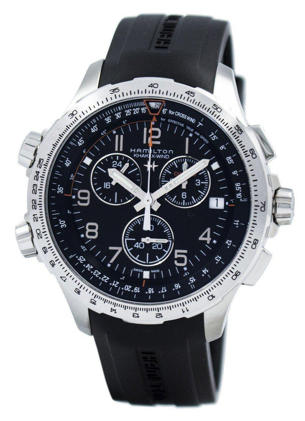 Hamilton Khaki Aviation X-Wind Chronograph Quartz GMT H77912335 Men's Watch-Branded Watches-JadeMoghul Inc.
