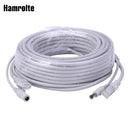 Hamrolte 5M/10M/20M/30M Optional 2.1mm/5.5mm jack RJ45 + DC Power Extension Ethernet CCTV Cable For IP Cameras NVR System JadeMoghul Inc. 