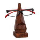 Hand Carved Wooden Nose Shaped Spectacle Holder, Brown-Decorative Objects and Figurines-Brown-Wood-JadeMoghul Inc.