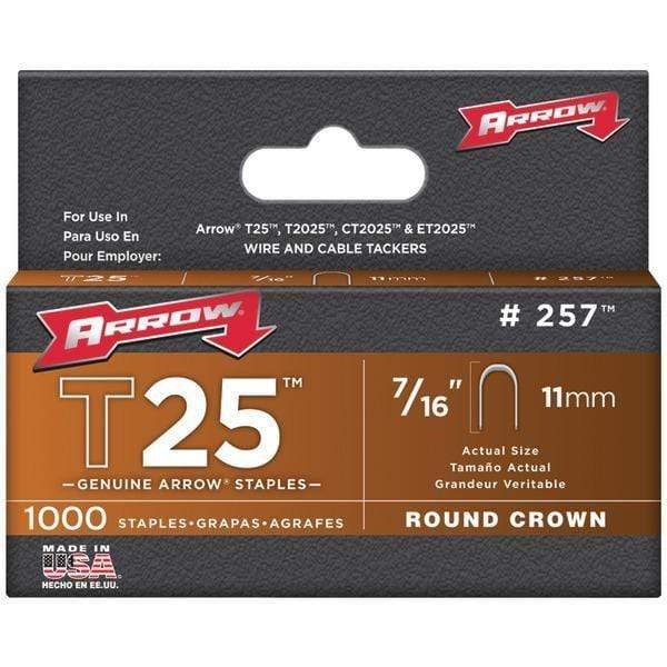 Hand Tools & Accessories T25 Round Crown Staples, 7/16"; 1,000 pk Petra Industries