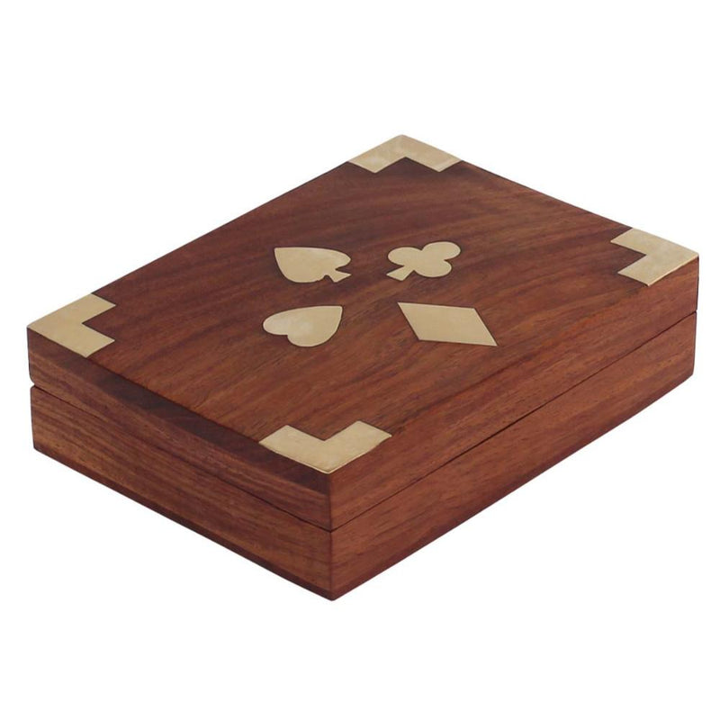 Handcrafted Wooden Jewelry/Keepsake Box With Brass Inlay , Brown-Jewellery Holder And Box-Brown-Wood-JadeMoghul Inc.