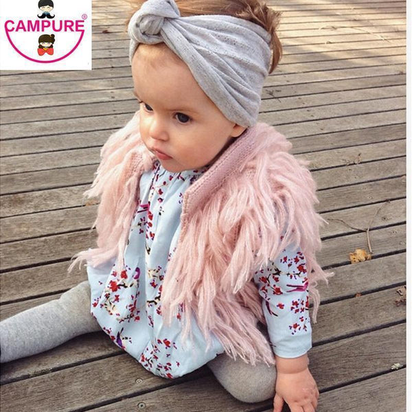 Handmade Crochet Kids Fringed Vest Brand Girls Waistcoat Outwwear Children Cardigan Faux Fur Sweater Vest For Baby Kids Cardigan-Beige-12M-JadeMoghul Inc.