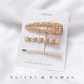 Handmade Pearls Hair Clips Pin For Women Fashion Geometric Flower Barrettes Headwear Girls Sweet Top Clip Crystal Accessorie AExp