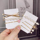 Handmade Pearls Hair Clips Pin For Women Fashion Geometric Flower Barrettes Headwear Girls Sweet Top Clip Crystal Accessorie AExp