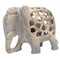 Handmade Soapstone Elephant Figurine With Baby Elephant Inside, White-Decorative Objects and Figurines-White-Stone-JadeMoghul Inc.