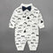 Handsome Baby Rompers Infant Newborn 0-18M Bow Romper Costume Cotton Tie Jumpsuit Clothes Gentleman Body Suit Baby Boys Clothing-long sleeve 4-3M-JadeMoghul Inc.