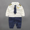 Handsome Baby Rompers Infant Newborn 0-18M Bow Romper Costume Cotton Tie Jumpsuit Clothes Gentleman Body Suit Baby Boys Clothing-long sleeve 6-3M-JadeMoghul Inc.