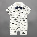 Handsome Baby Rompers Infant Newborn 0-18M Bow Romper Costume Cotton Tie Jumpsuit Clothes Gentleman Body Suit Baby Boys Clothing-short sleeve 3-3M-JadeMoghul Inc.