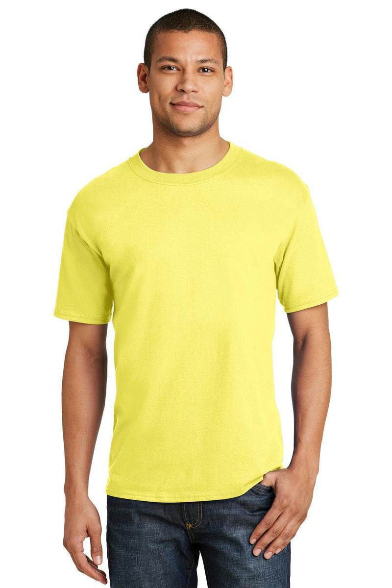Hanes Beefy-T - 100% Cotton T-Shirt. 5180-T-shirts-Yellow-L-JadeMoghul Inc.
