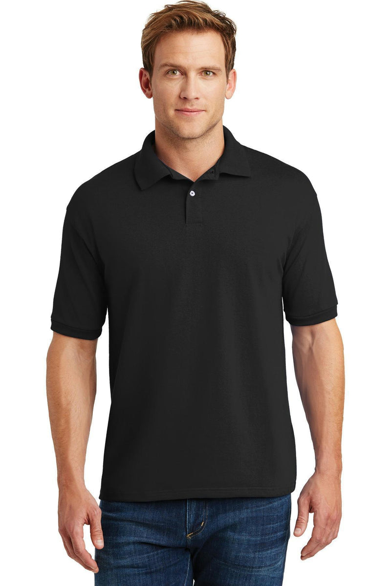 Hanes Ecomart - 5.2-Ounce Jersey Knit Sport Shirt. 054X-Polos/knits-Black-L-JadeMoghul Inc.