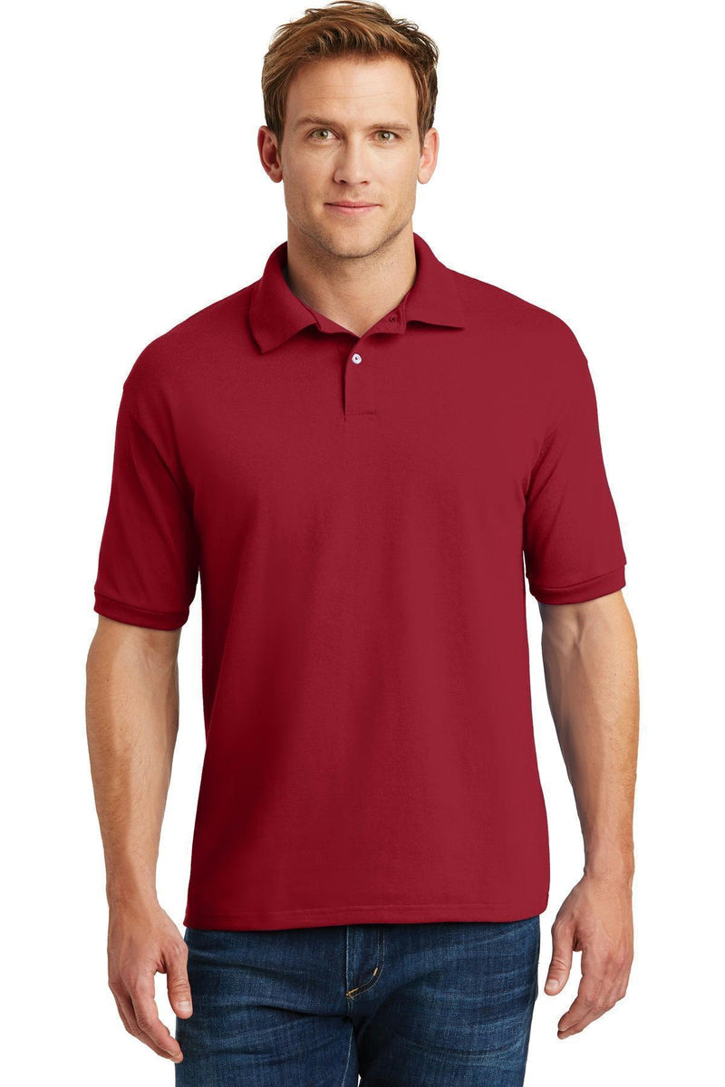 Hanes Ecomart - 5.2-Ounce Jersey Knit Sport Shirt. 054X-Polos/knits-Deep Red-3XL-JadeMoghul Inc.