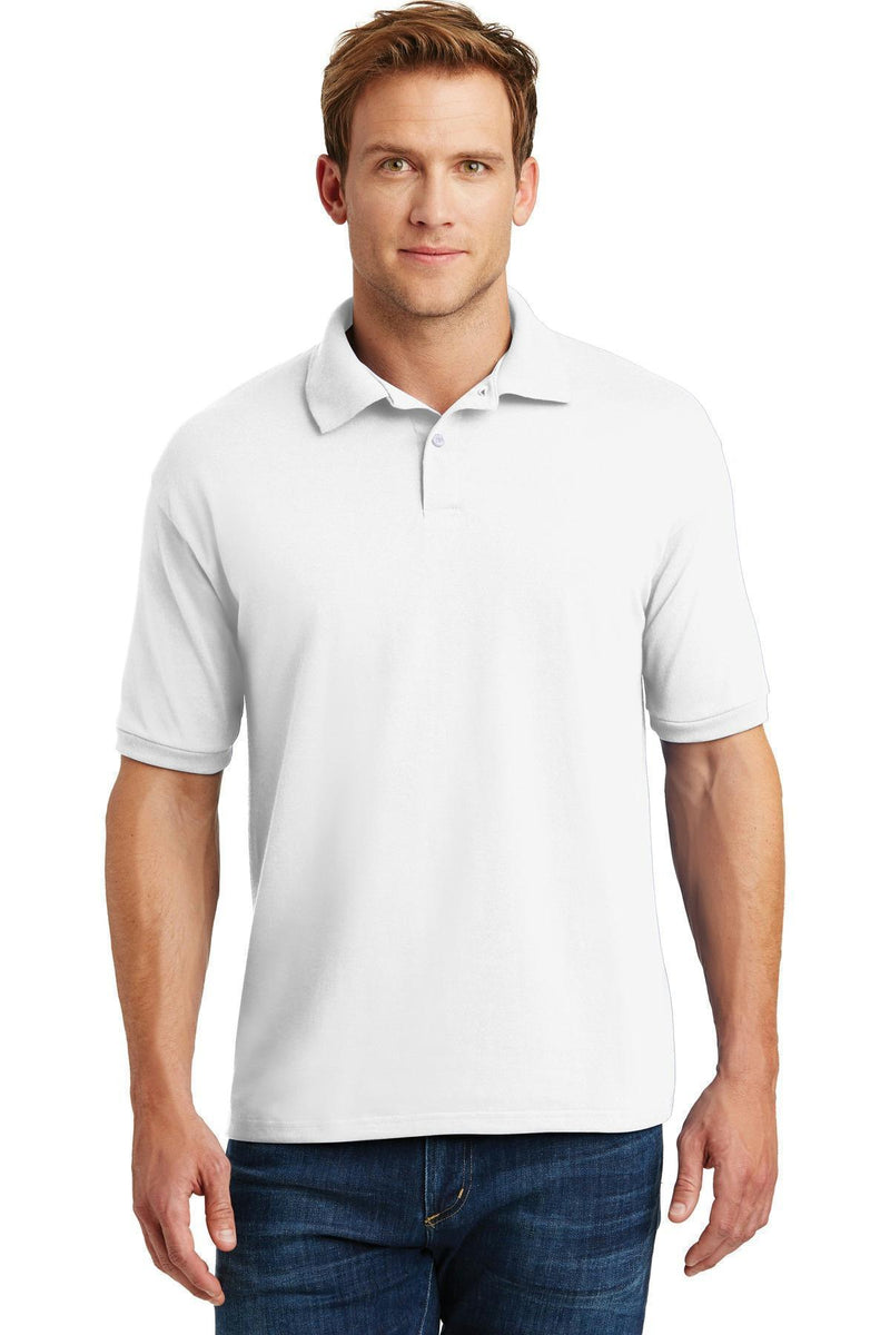 Hanes Ecomart - 5.2-Ounce Jersey Knit Sport Shirt. 054X-Polos/knits-White-3XL-JadeMoghul Inc.