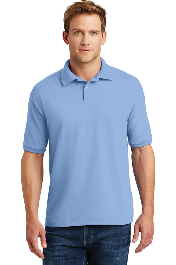 Hanes EcoSmart - 5.2-Ounce Jersey Knit Sport Shirt. 054X-Polos/Knits-Light Blue-2XL-JadeMoghul Inc.