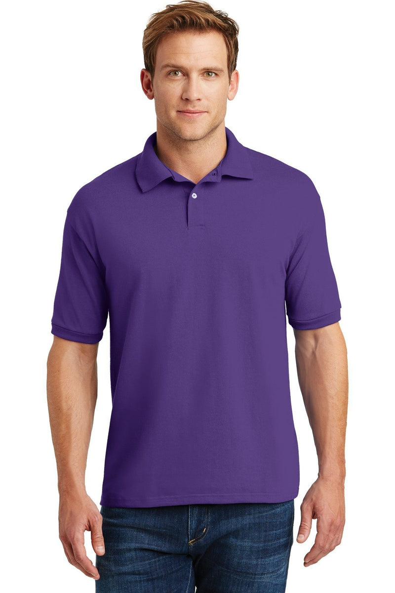 Hanes EcoSmart - 5.2-Ounce Jersey Knit Sport Shirt. 054X-Polos/Knits-Purple-S-JadeMoghul Inc.