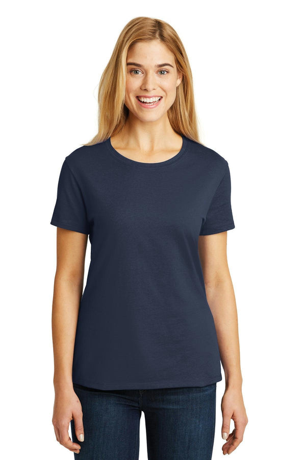 Hanes - Ladies Nano-T Cotton T-Shirt. SL04-T-shirts-Navy-2XL-JadeMoghul Inc.